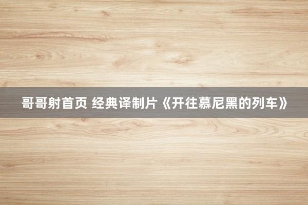 哥哥射首页 经典译制片《开往慕尼黑的列车》